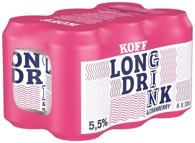 Koff Long Drink karpalo 5,5 % tölkki 0,33 L 6-pack