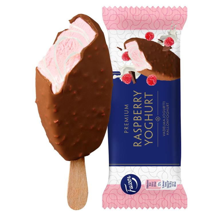 Fazer Premium Raspberry Yoghurt kermajäätelöpuikko 66g/94ml