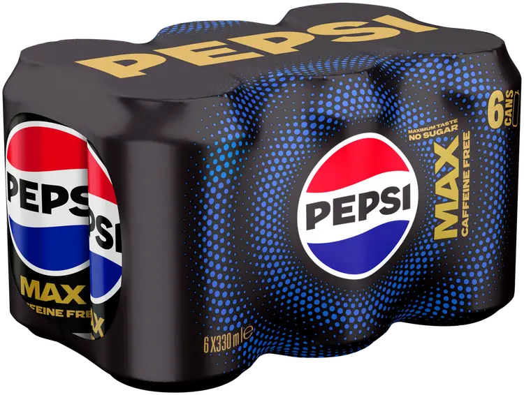 6 x Pepsi Max Caffeine-Free virvoitusjuoma 0,33 l