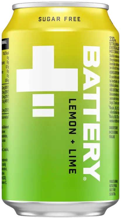 Battery Sugar free Sitruuna-Lime energiajuoma tölkki 0,33 L