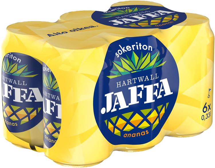 6 x Hartwall Jaffa Ananas Sokeriton virvoitusjuoma 0,33 l