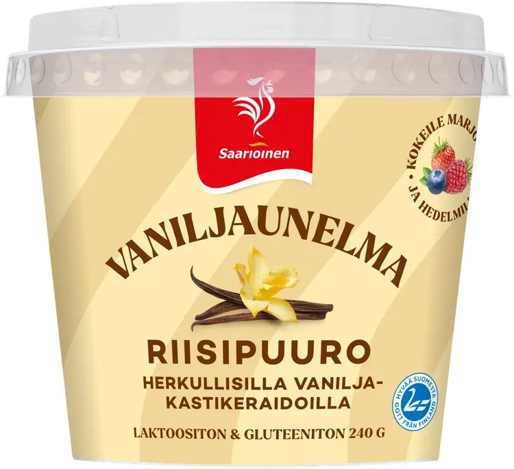 Saarioinen Vaniljaunelma riisipuuro, riisipuuro vaniljakastikkeella 240 g