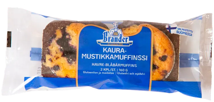 Brander kaura-mustikkamuffinssi gton 2kpl/160g