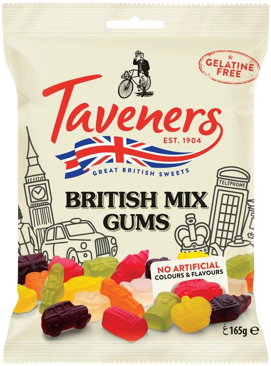 Taveners British Mix Gums viinikumimakeinen 165g