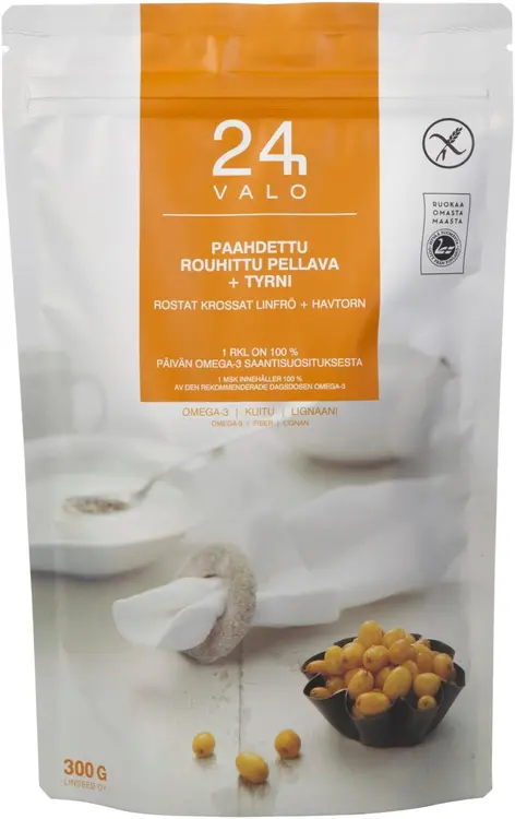 VALO24h paahdettu rouhittu pellava + tyrni 300g