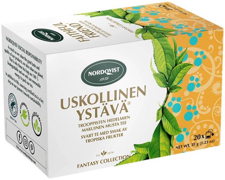Nordqvist Uskollinen Ystävä 20 x 1,75g musta maustettu pussitee