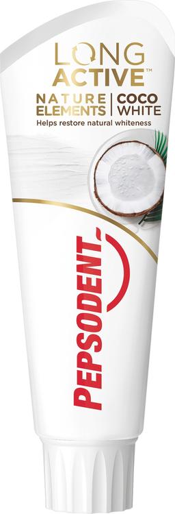 Pepsodent Long Active Natural Elements Coco White Hammastahna Sisältää luonnollista kookosuutetta 75 ml