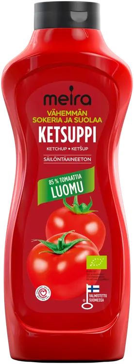 Meira Luomu ketsuppi vähemmän sokeria ja suolaa 900g