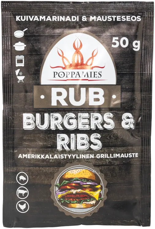 Poppamies Rub Burgers & Ribs mausteseos 50g