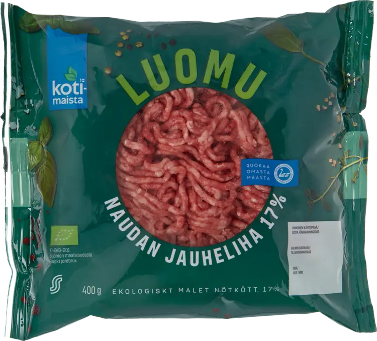 Kotimaista naudan jauheliha luomu 17 % 400 g
