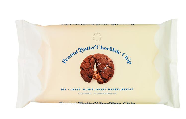 Bakerika Peanut Butter Chocolate Chip keksitaikina 210g, pakaste