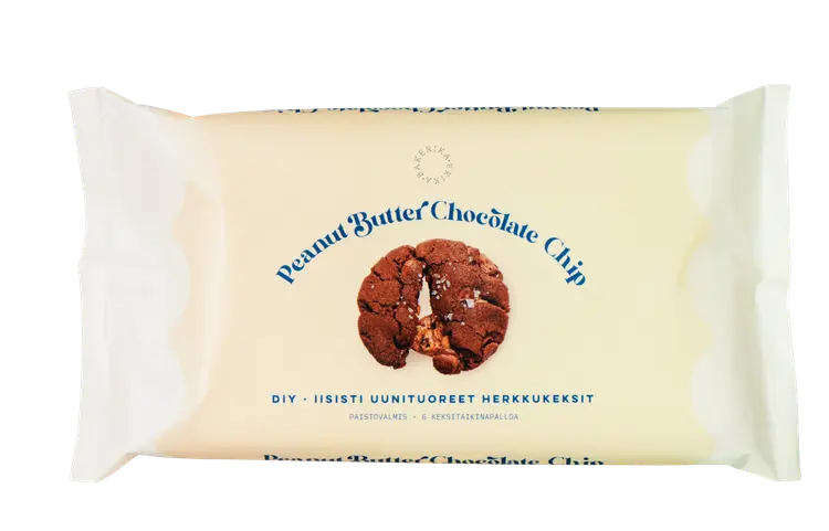 Bakerika Peanut Butter Chocolate Chip keksitaikina 210g, pakaste