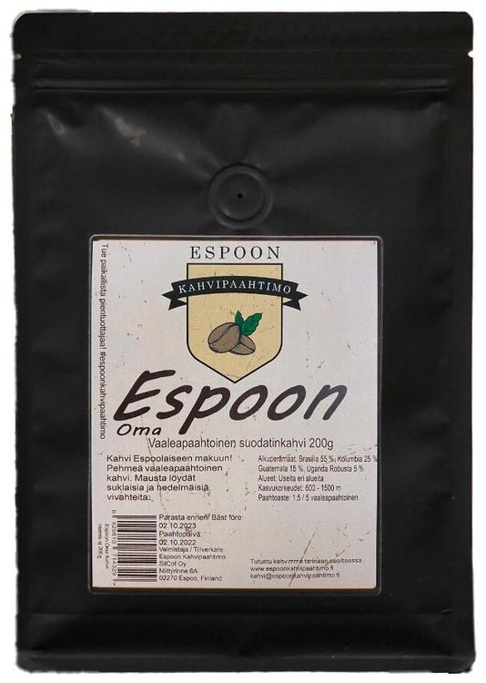 Espoon Oma Kahvi vaaleapaahtoinen suodatinkahvi 200g