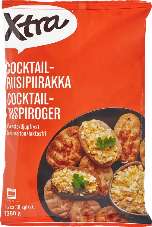 Xtra cocktailriisipiirakka 1350g n. 30kpl pakaste