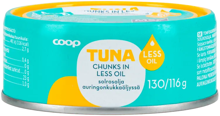 Coop tonnikalapalat vähennetyllä öljyllä MSC 130/116 g