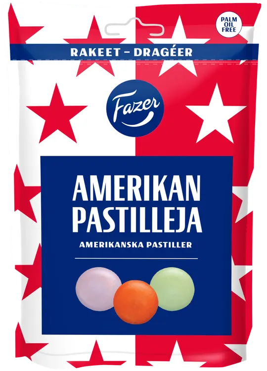 Fazer Amerikan pastilli maitosuklaarae karkkipussi 175g