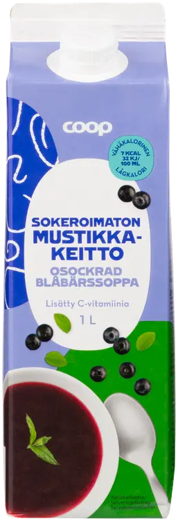Coop mustikkakeitto sokeroimaton 1l