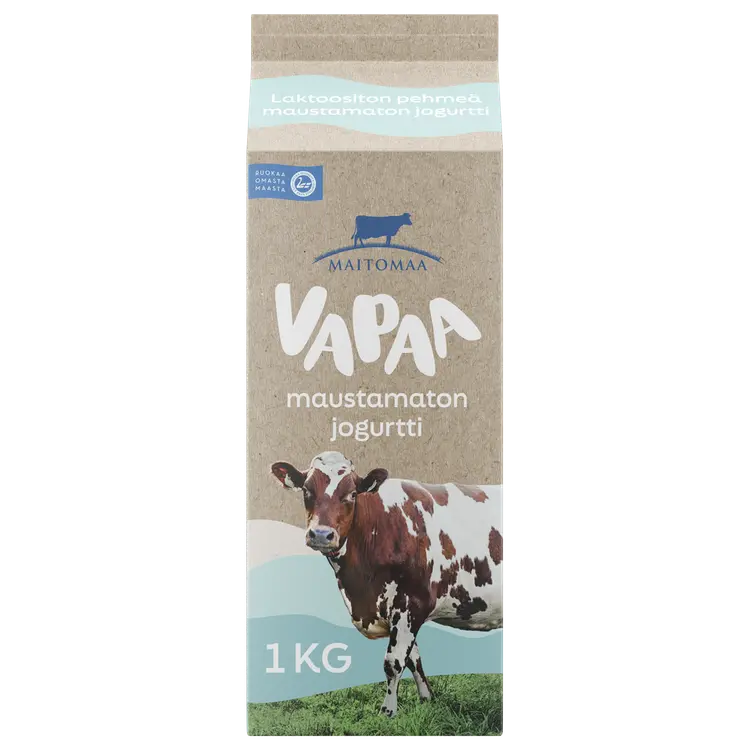 Vapaa pehmeä maustamaton jogurtti 1 kg, laktoositon