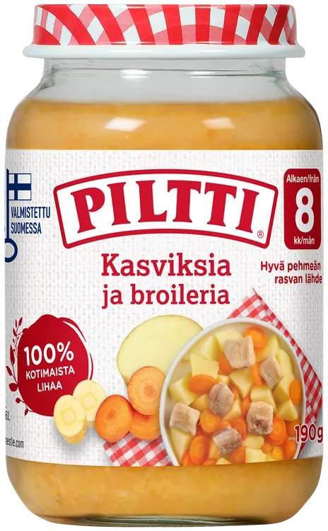 Piltti 190g Kasviksia ja broileria lastenateria 8kk