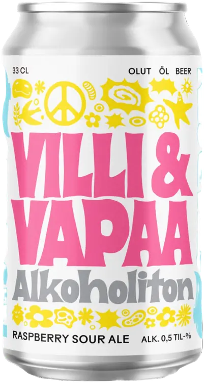 Fiskarsin Panimo Villi ja Vapaa Raspberry Sour Ale 0,5% 33cl tölkki