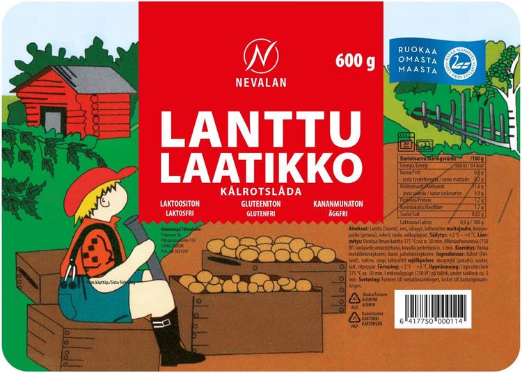NEVALAN PARHAAT GLUTEENITON LANTTULAATIKKO 600G