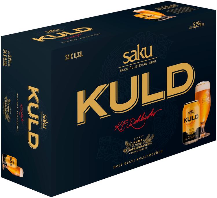 Saku Kuld õlu 5,2%vol 24x0,33L