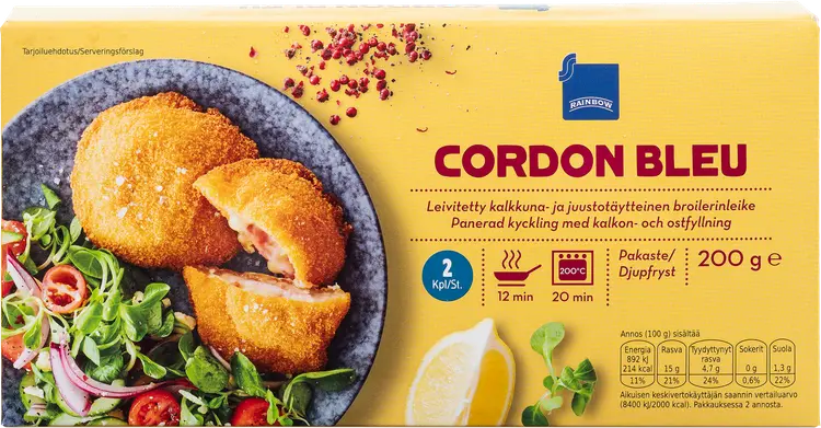 Rainbow broilerinleike cordon bleu 200 g pakaste
