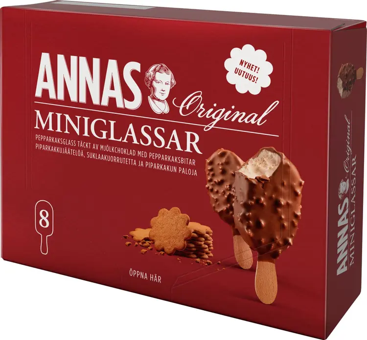 Annas Mini Sticks jäätelö 8-p monipakkaus 400ml/280g