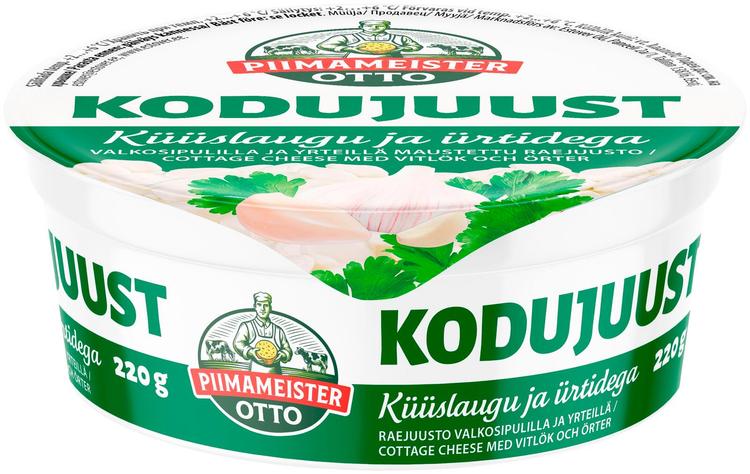 Piimameister Otto kodujuust küüslaugu ja ürtidega 220g