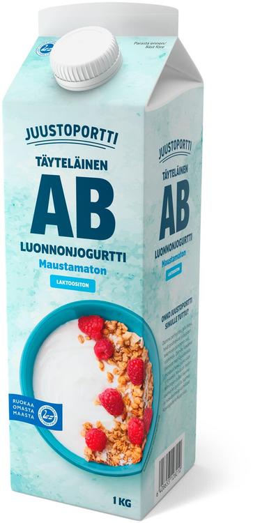 Juustoportti täyteläinen AB-luonnonjogurtti 1 kg maustamaton laktoositon