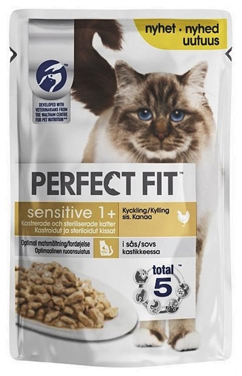 Perfect Fit Sensitive Sterile 1+ Kanaa kastikkeessa 85g