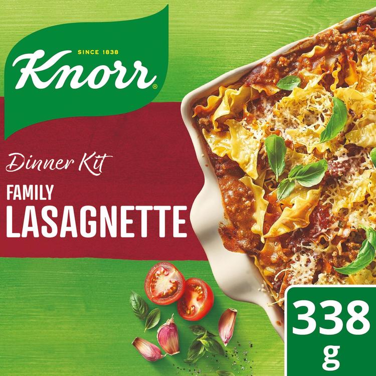 Knorr Family Lasagnette Ateria-aines Ei lisättyä sokeria Helppo ja nopea tehdä 338 g