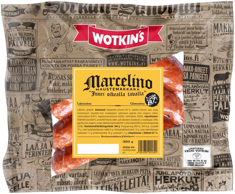 Wotkin´s Marcelino maustemakkara 350g
