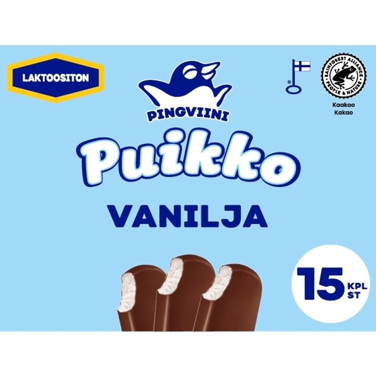 Pingviini Puikko laktoositon kermajäätelöpuikko monipakkaus Vanilja 15x32g