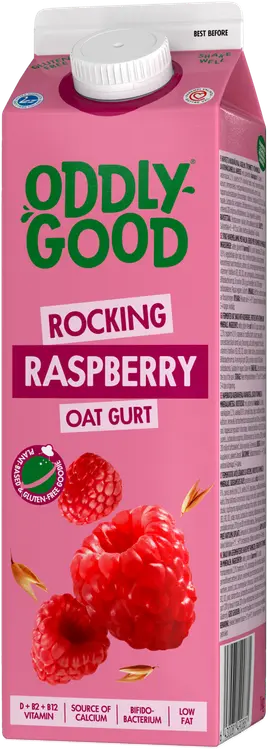 Oddlygood® kaurapohjainen gurtti 1 kg vadelma gluteeniton
