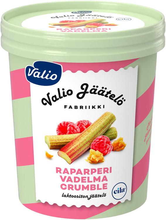 Valio jäätelö 480 ml raparperi-vadelma crumble laktoositon