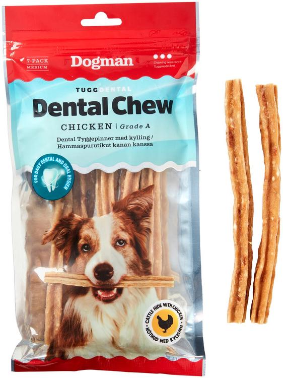 Dogman Tugg Dental M purutikku koirille 7kpl 160g