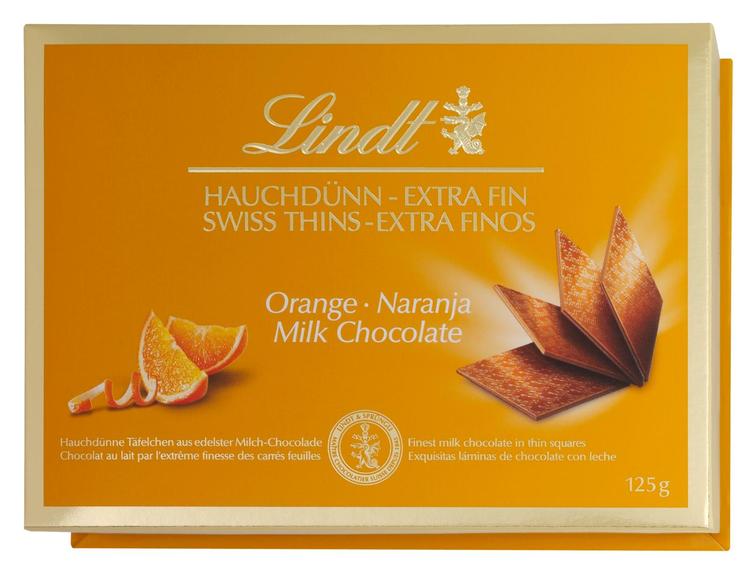 Lindt Thins Appelsiini maitosuklaa 125g