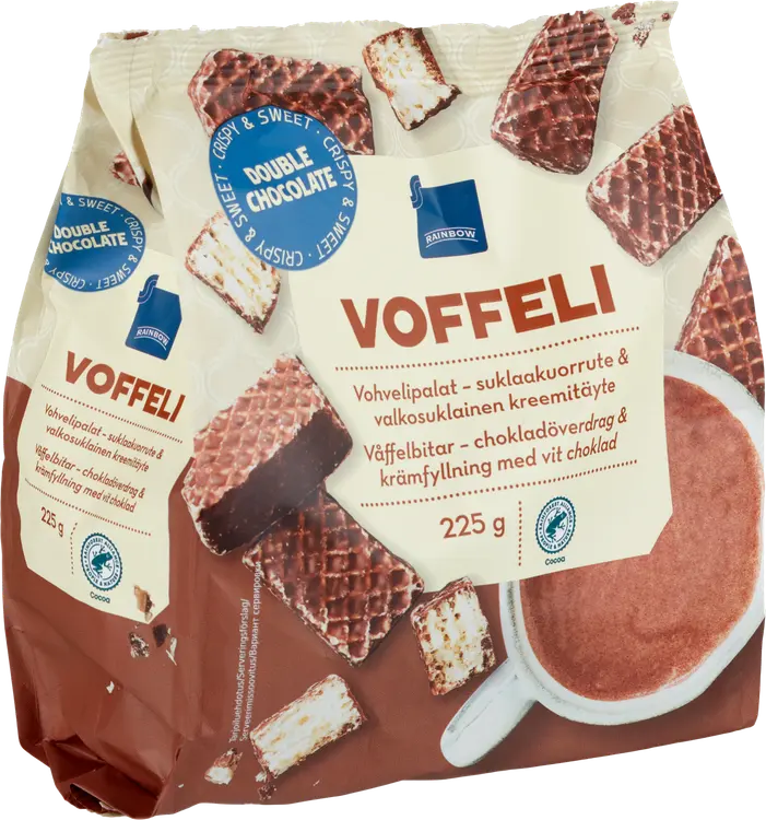 Rainbow 225g voffeli valkosuklaa