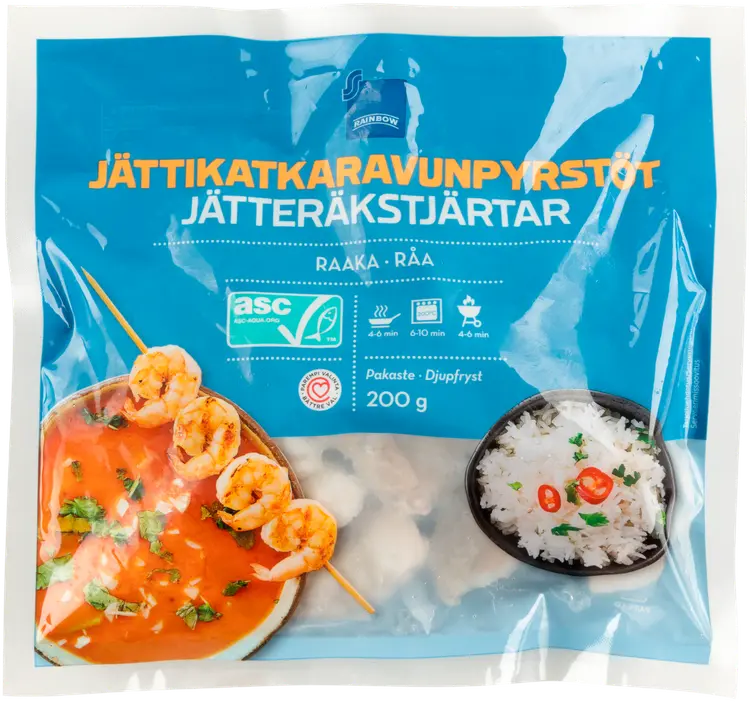 Rainbow jättikatkaravunpyrstöt ASC 200 g pakaste