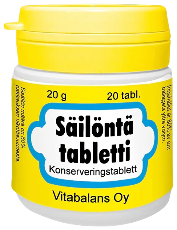 Säilöntätabletti 20 kpl 20 g Vitabalans