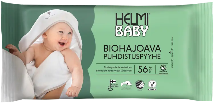 Helmi Baby Biohajoava Puhdistuspyyhe 56 kpl