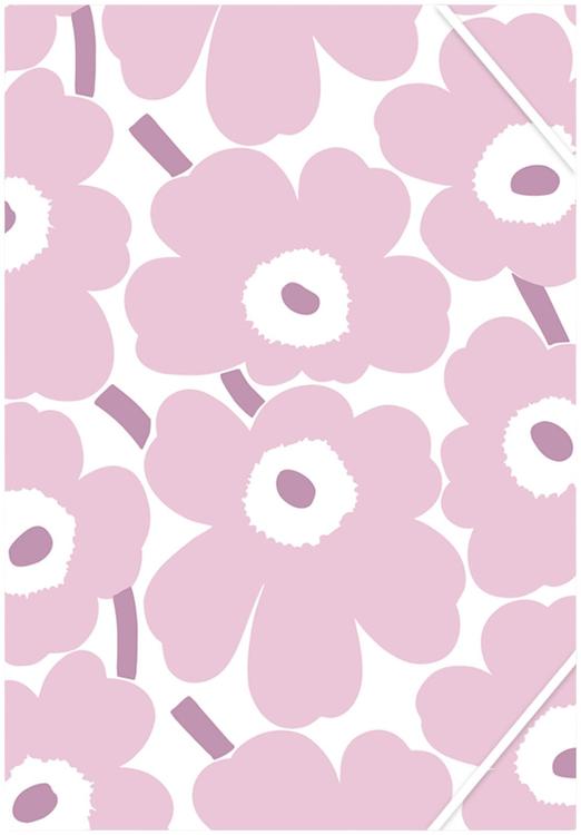 Marimekko kulmalukkokansio A4 Unikko vaaleanpunainen