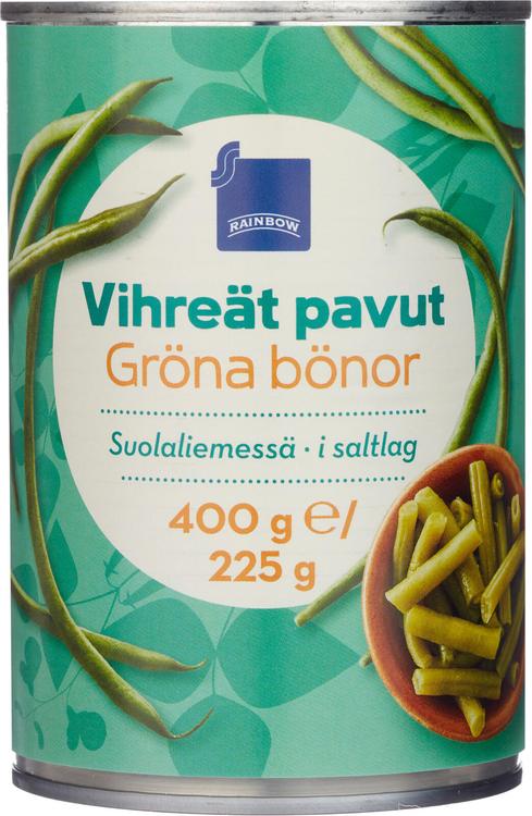 Rainbow vihreät pavut suolaliemessä 400/225 g