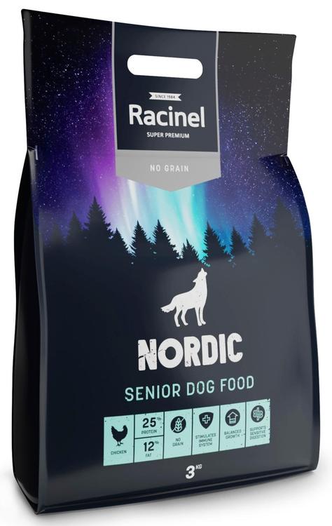 Racinel Nordic senior täysravinto kaikille seniorikoirille 3 kg