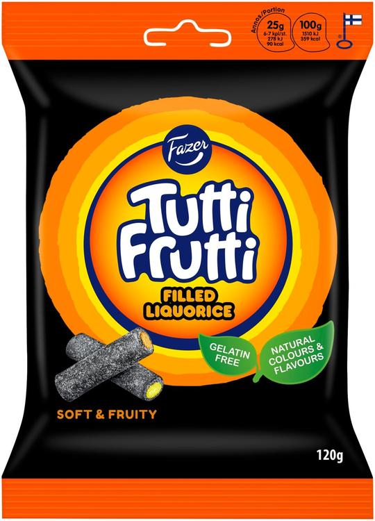 Fazer Tutti Frutti filled liquorice karkkipussi 120 g