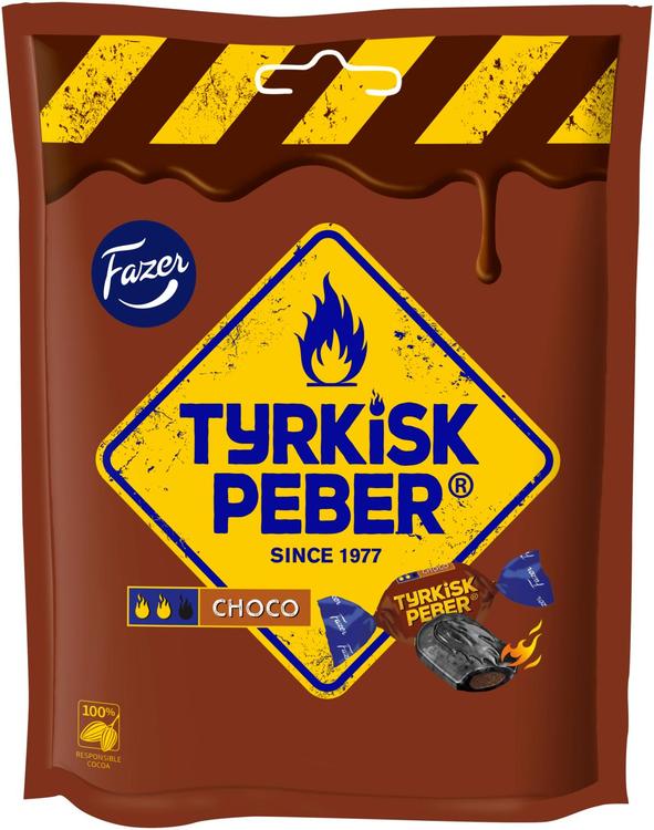 Fazer Tyrkisk Peber Choco salmiakki karkkipussi 120g