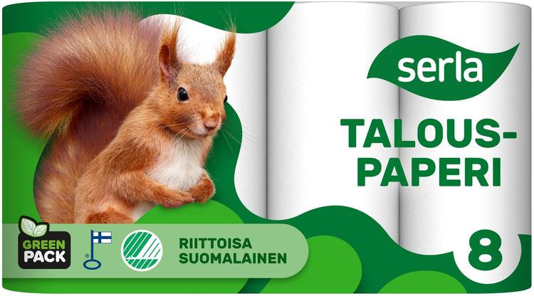 Serla talouspaperi 8rl valkoinen