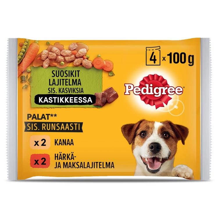 Pedigree 4x100g Adult kastikelajitelma