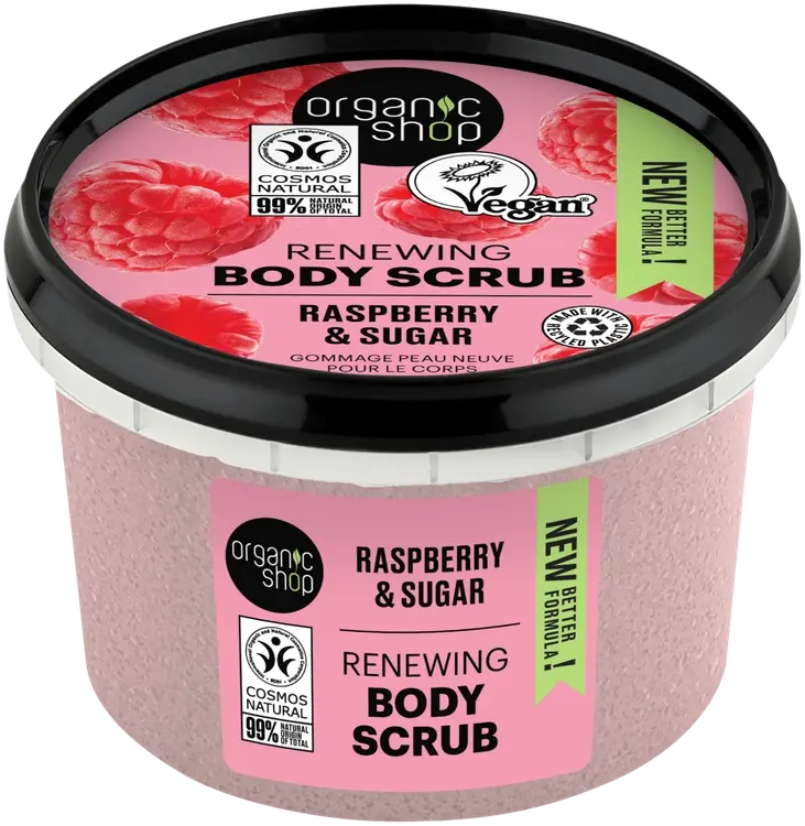 Organic Shop Renewing Body Scrub Raspberry -vartalokuorinta 250 ml